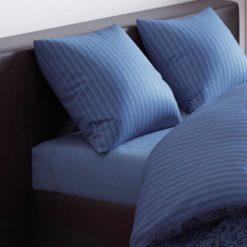 Drap-housse satin de coton - Bleu - CXL by Christian Lacroix Maison