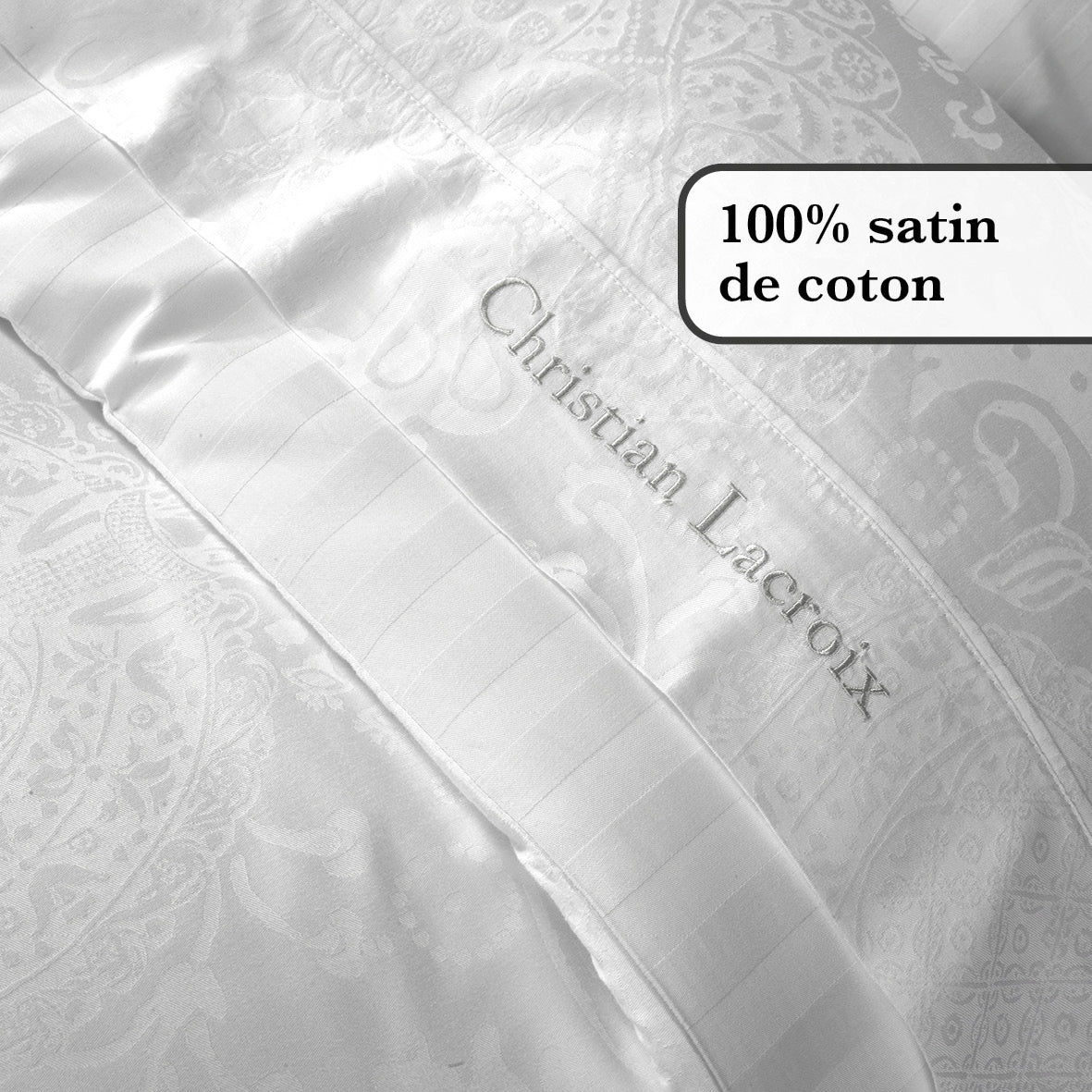 Drap plat bébé - tissé Jacquard - Arles Blanc - CXL by Christian Lacroix Maison