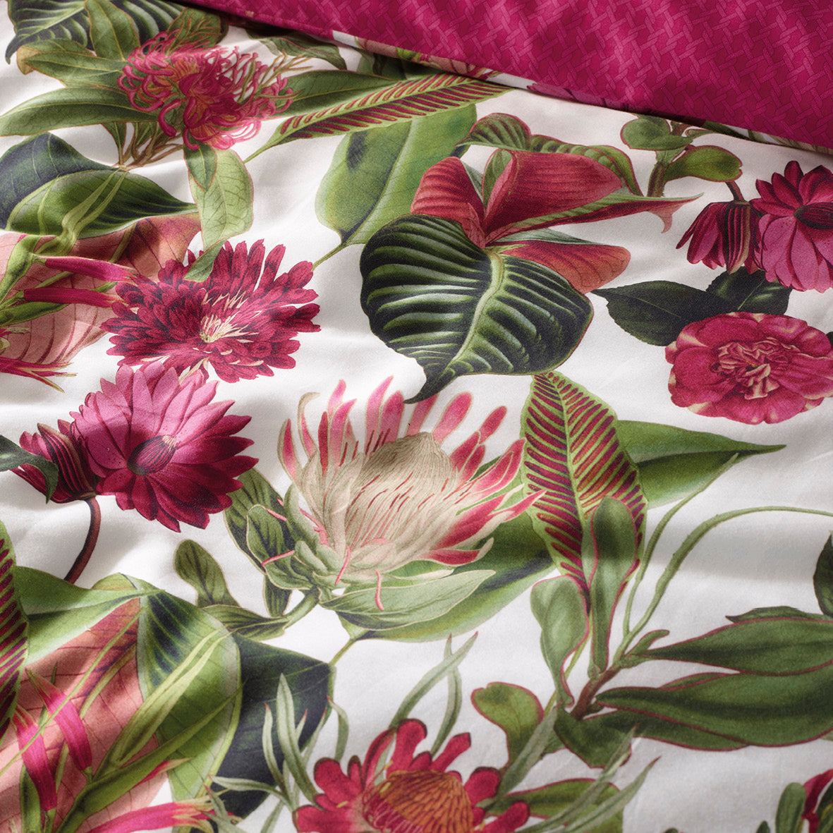 Drap plat satin de coton - Fuchsia