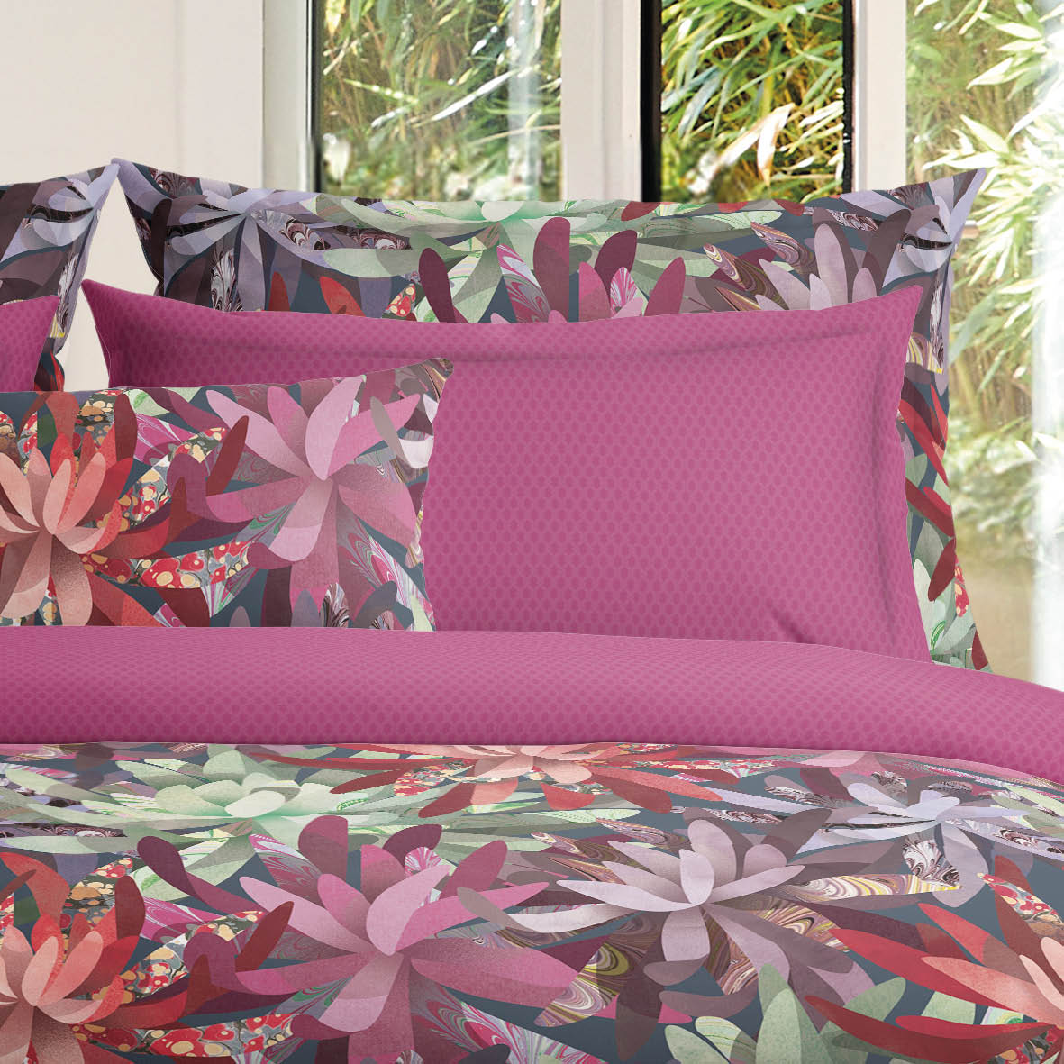Drap plat satin de coton - Garden micro Baie sauvage - CXL by Christian Lacroix Maison