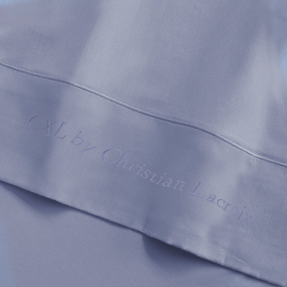 Drap plat satin de coton - Uni 1 baratta Bleu 02