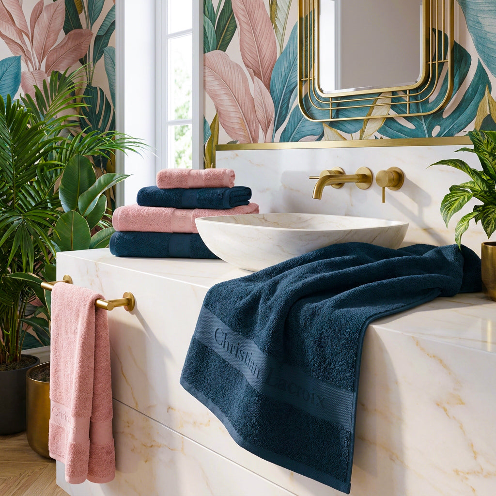 Ensemble de linge de bain 14 pièces - 100 % coton peigné - Azur - CXL by Christian Lacroix Maison