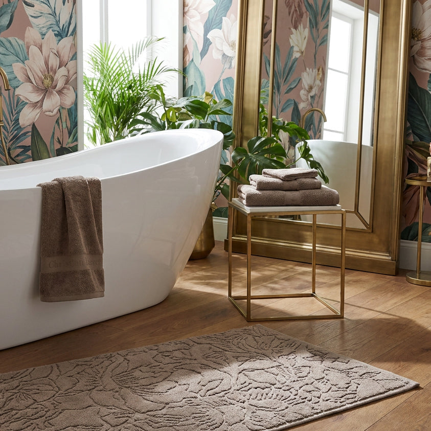 Ensemble de linge de bain 6 pièces (serviettes, drap de bain, lavettes + tapis) - 100 % coton peigné - Azur - CXL by Christian Lacroix Maison