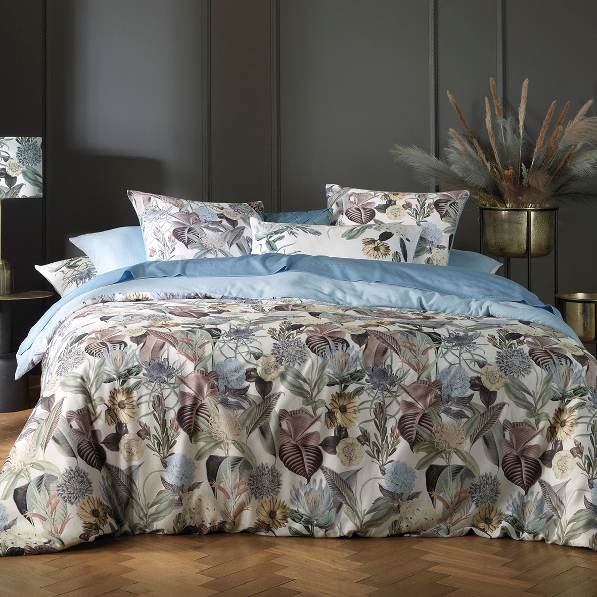 Housse de couette satin de coton - Garden bleu clair - CXL by Christian Lacroix Maison