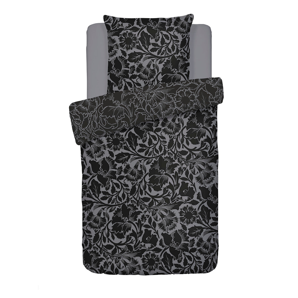 Housse de couette + taie(s) d'oreiller satin de coton - Anthracite - CXL by Christian Lacroix Maison