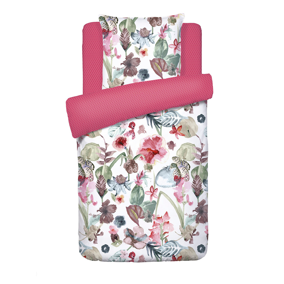Housse de couette + taie(s) d'oreiller satin de coton - Exotique Framboise - CXL by Christian Lacroix Maison