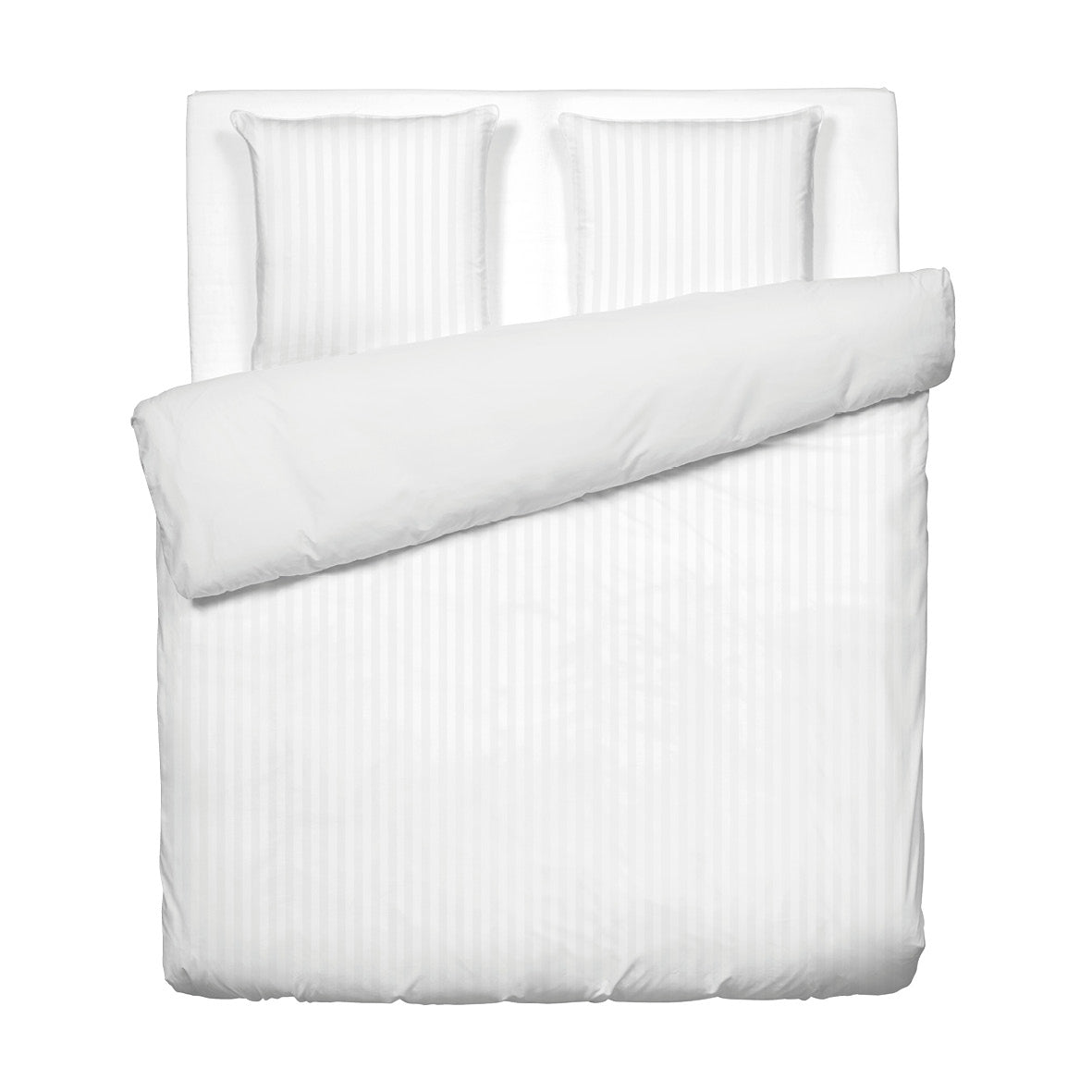 Housse de couette + taie(s) d'oreiller satin de coton - Rayure tissé blanc - CXL by Christian Lacroix Maison