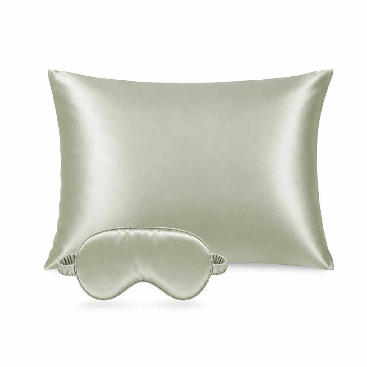 Taie d'oreiller + masque de nuit en soie - Brume de soie Vert sauge - CXL by Christian Lacroix Maison