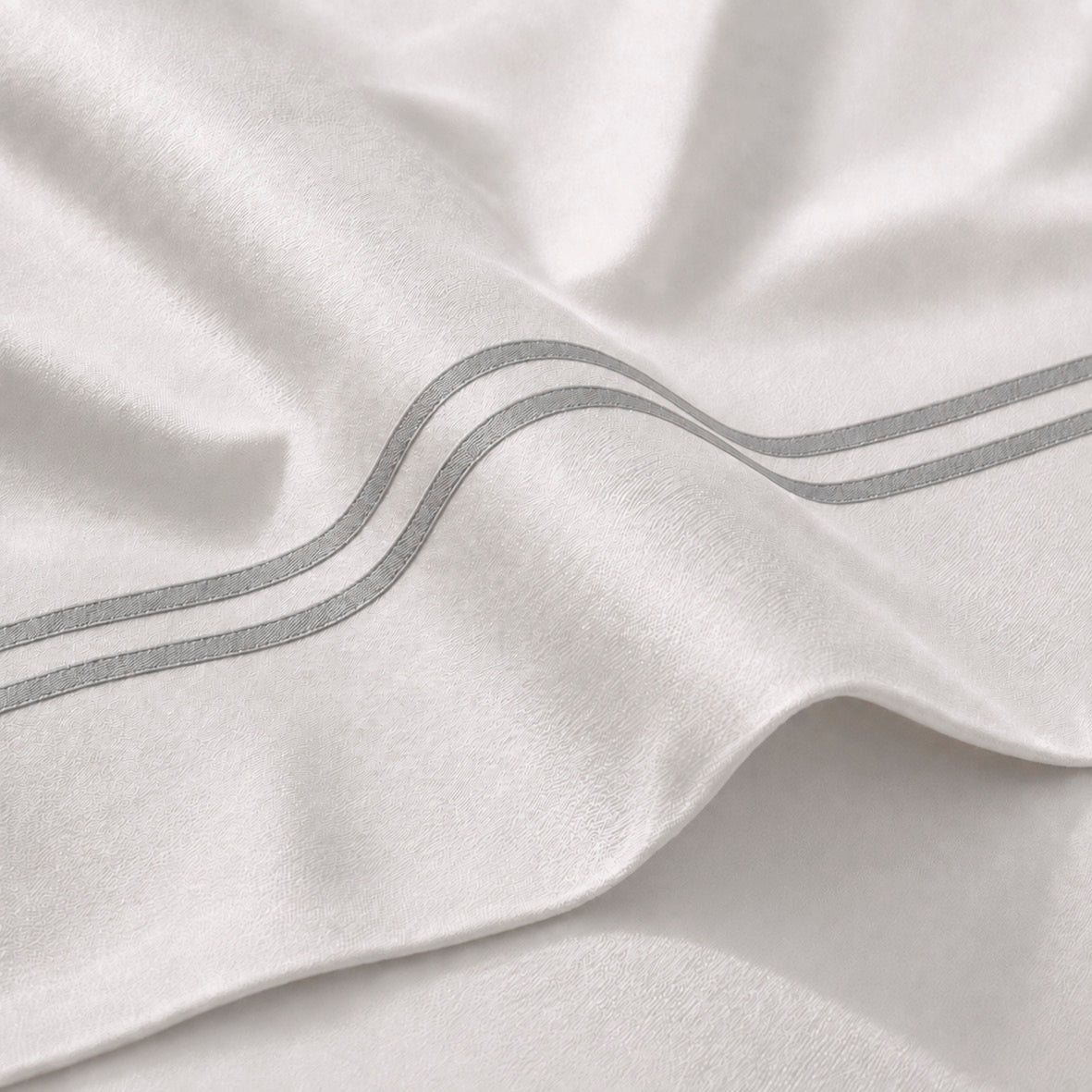 Taie d'oreiller satin de coton - Nîmes Gris / Blanc - CXL by Christian Lacroix Maison