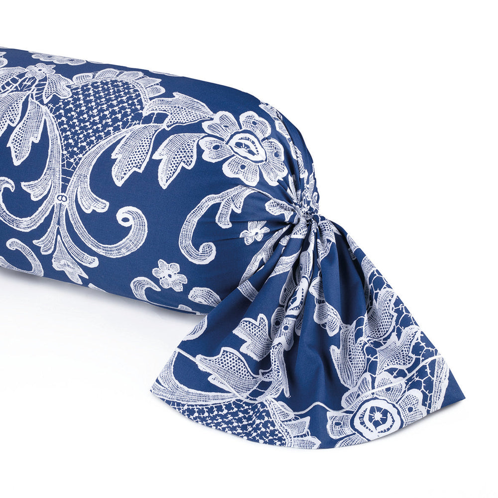 Taie d’oreiller satin de coton - Passementerie Bleu - 43 x 210 cm