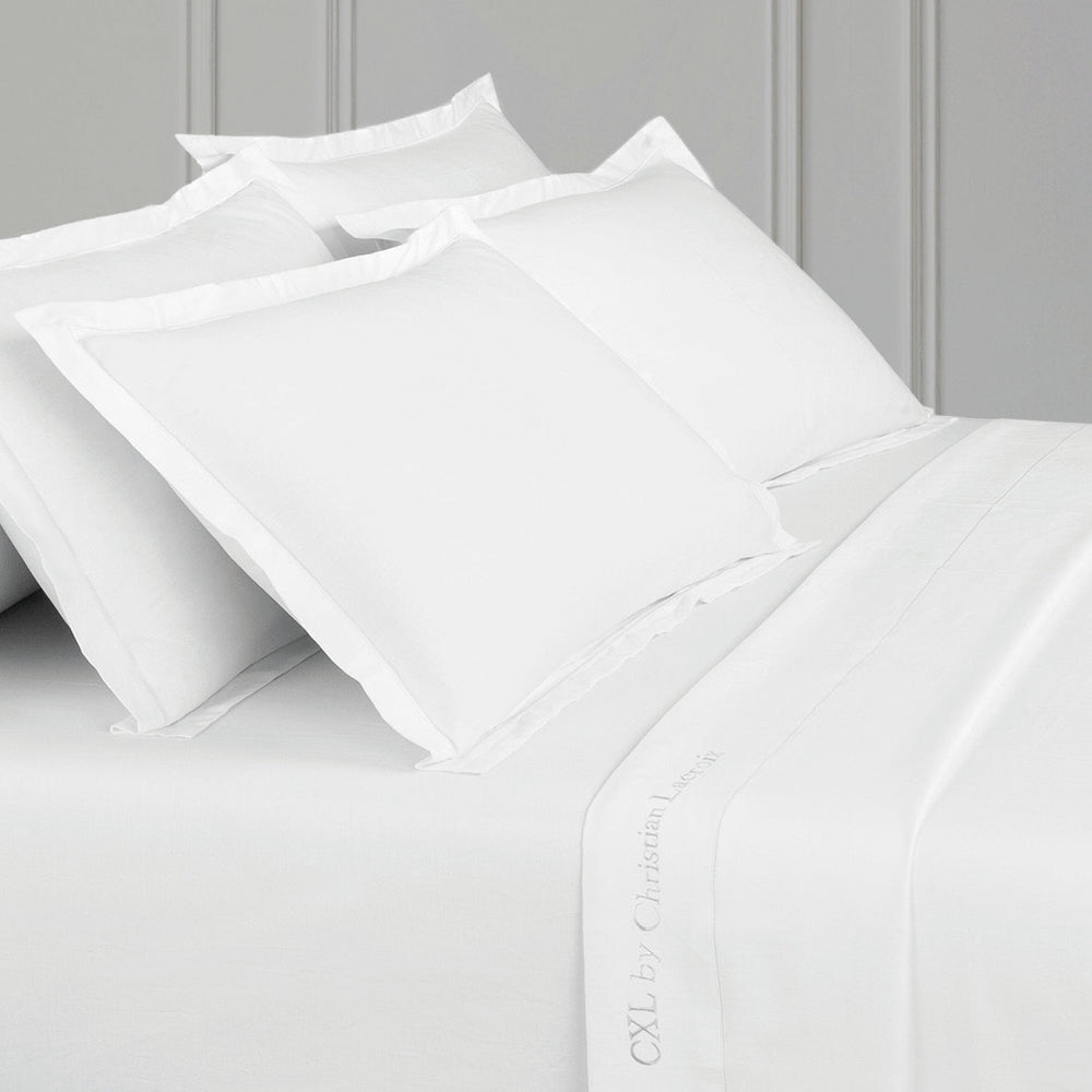 Taie d'oreiller satin de coton - Uni 1 baratta Blanc - CXL by Christian Lacroix Maison