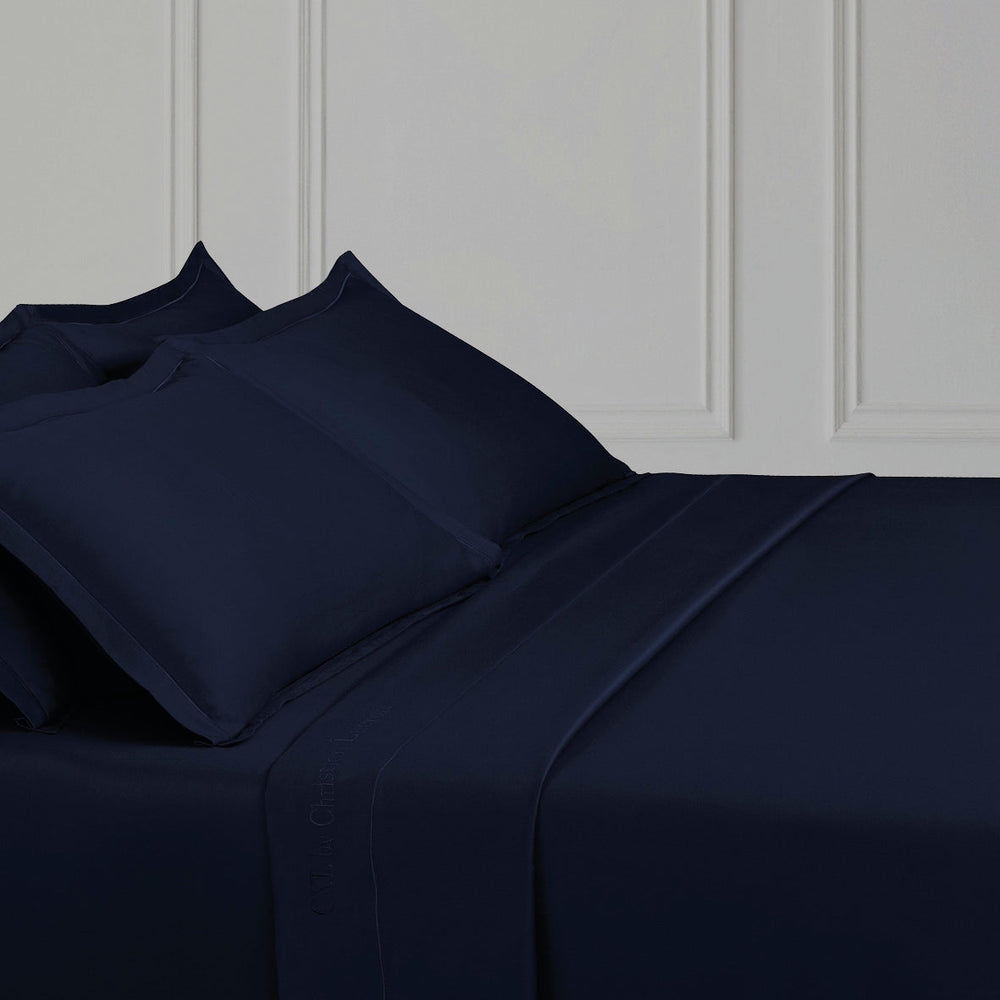 Taie d'oreiller satin de coton - Uni 1 baratta Bleu poussiéreux - CXL by Christian Lacroix Maison