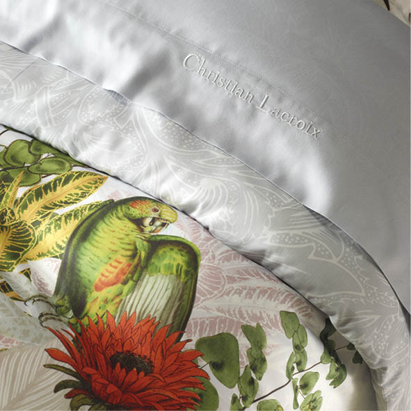 Taie(s) d'oreiller satin de coton - Jardin d'hiver gris perle - CXL by Christian Lacroix Maison