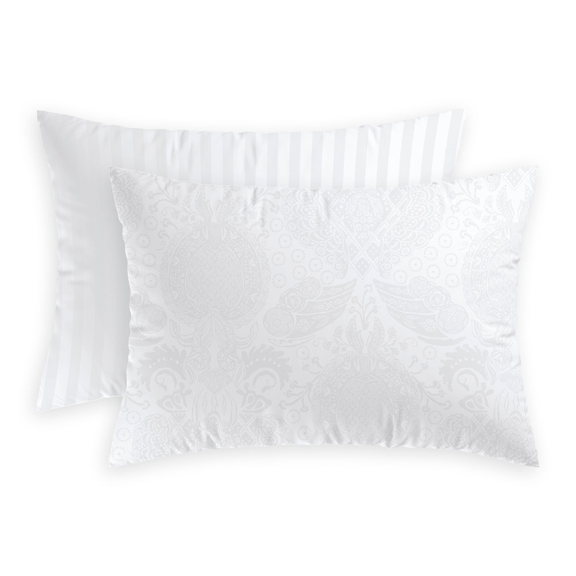 Taie(s) d'oreiller satin de coton tissé Jacquard Arles Blanc - CXL by Christian Lacroix Maison